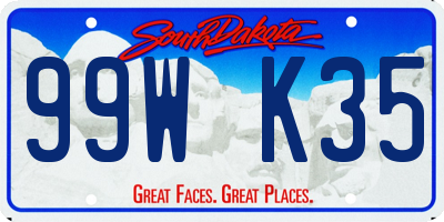 SD license plate 99WK35