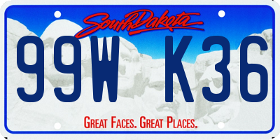 SD license plate 99WK36