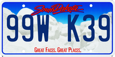 SD license plate 99WK39