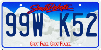 SD license plate 99WK52