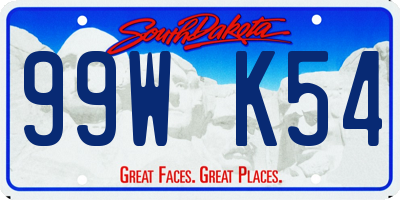 SD license plate 99WK54