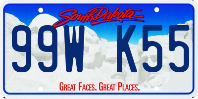 SD license plate 99WK55