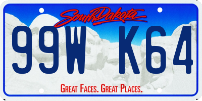 SD license plate 99WK64