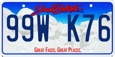 SD license plate 99WK76