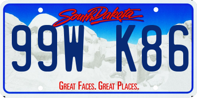 SD license plate 99WK86