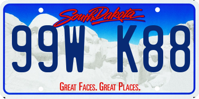 SD license plate 99WK88