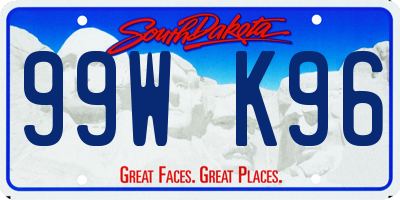 SD license plate 99WK96