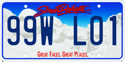 SD license plate 99WL01