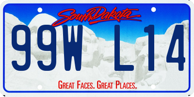 SD license plate 99WL14