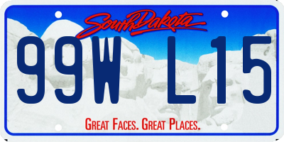 SD license plate 99WL15