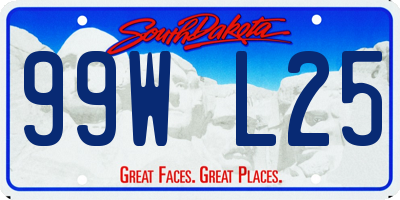 SD license plate 99WL25