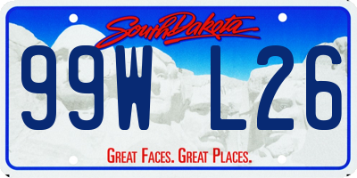 SD license plate 99WL26
