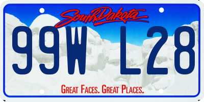 SD license plate 99WL28