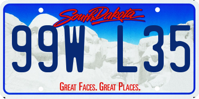 SD license plate 99WL35