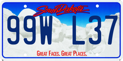 SD license plate 99WL37