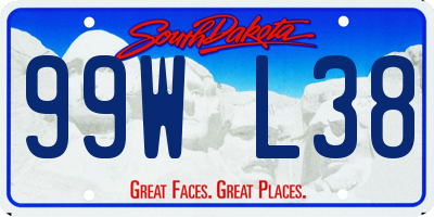 SD license plate 99WL38