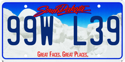 SD license plate 99WL39