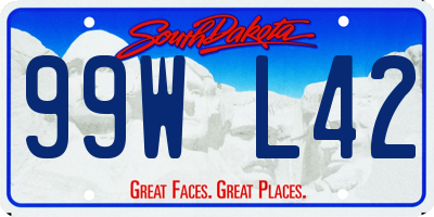 SD license plate 99WL42