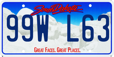 SD license plate 99WL63