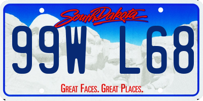 SD license plate 99WL68