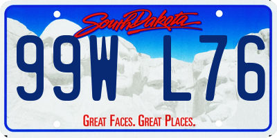 SD license plate 99WL76