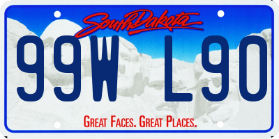 SD license plate 99WL90