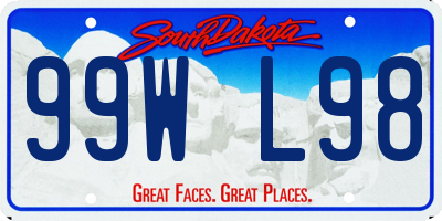 SD license plate 99WL98