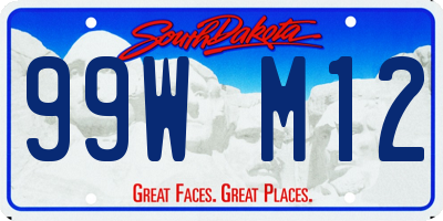 SD license plate 99WM12