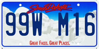 SD license plate 99WM16