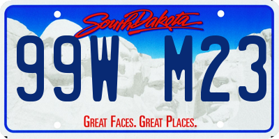 SD license plate 99WM23