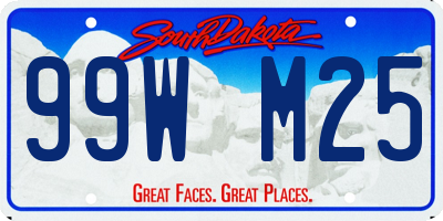 SD license plate 99WM25