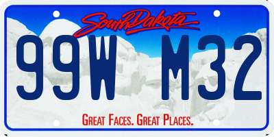 SD license plate 99WM32
