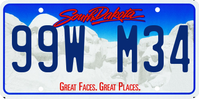 SD license plate 99WM34
