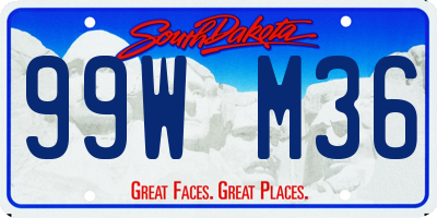 SD license plate 99WM36