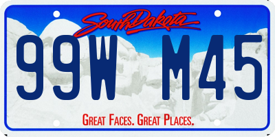 SD license plate 99WM45
