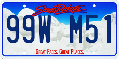 SD license plate 99WM51