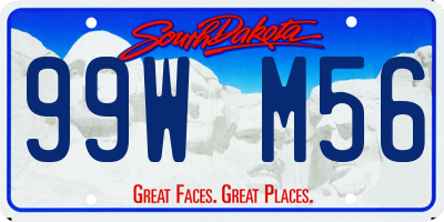 SD license plate 99WM56