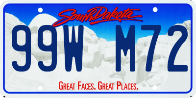 SD license plate 99WM72