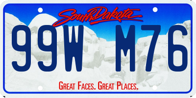 SD license plate 99WM76