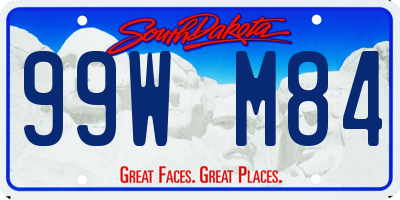 SD license plate 99WM84