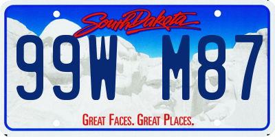 SD license plate 99WM87
