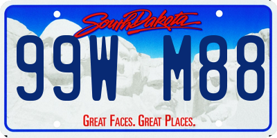 SD license plate 99WM88