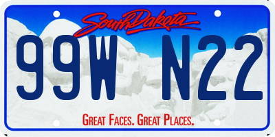 SD license plate 99WN22