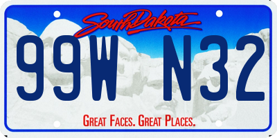 SD license plate 99WN32