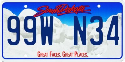 SD license plate 99WN34