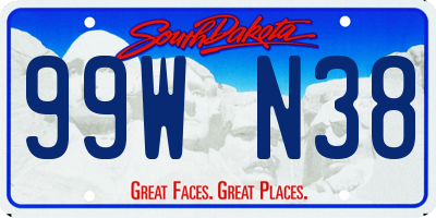 SD license plate 99WN38