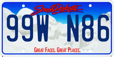 SD license plate 99WN86