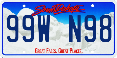 SD license plate 99WN98