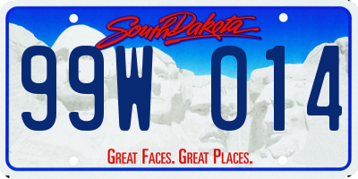 SD license plate 99WO14