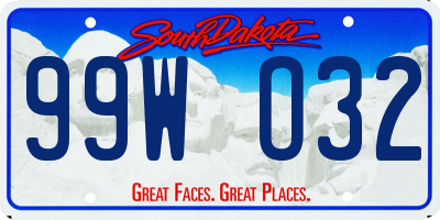 SD license plate 99WO32